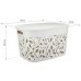 Coș depozitare M Plastika Flora White М2364