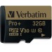 Карта памяти Verbatim micro SDHC Pro+ 32Gb UHS-I Class 10 + Adaptor (44033)