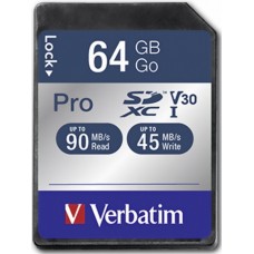 Карта памяти Verbatim SDXC Pro 64Gb (47022)