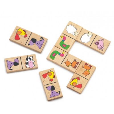 Joc educativ de masa Viga Dominoes Farm Animals (59622)