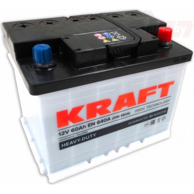 Аккумулятор Kraft Heavy-Duty 12V 60Ah EN 640A (0)