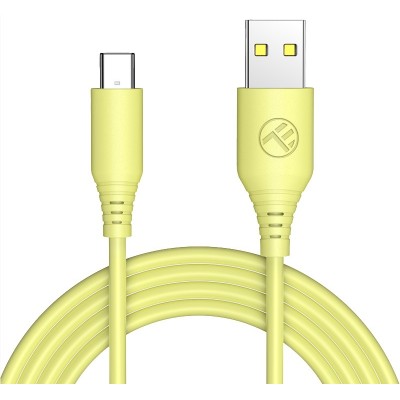 Cablu USB Tellur Silicone USB to Type-C Yellow (TLL155400)