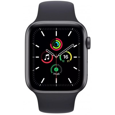 Смарт-часы Apple Watch SE 44mm Space Gray Aluminum Case with Midnight Sport Band (MKQ63)