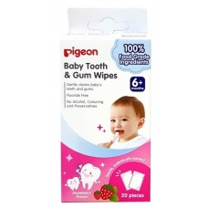 Şerveţele umede pentru copii Pigeon Baby Tooth & Gum Wipes with Strawberry 20pcs