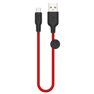 Cablu USB Hoco X21 Plus for Micro 0.25m Black/Red