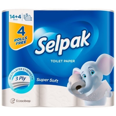 Hârtie igienica Selpak Super Soft 3 straturi 14+4 role