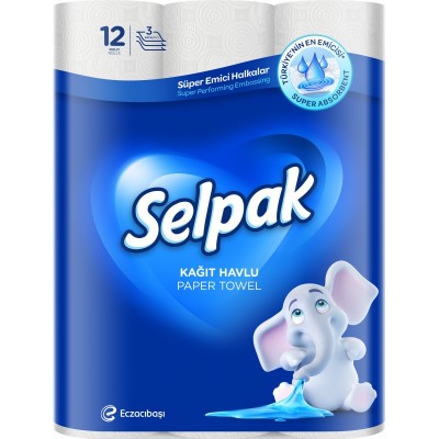 Prosoape de hirtie Selpak Super Absorbent 3 straturi 12 role