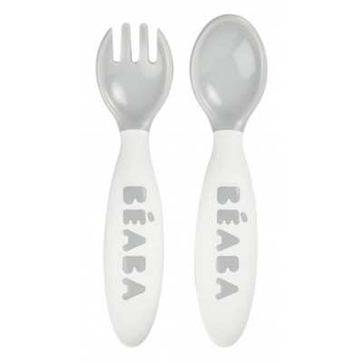 Набор ложка и вилка Beaba Ergonomic Set Grey (913470)