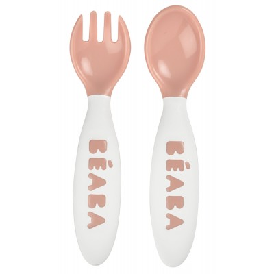 Набор ложка и вилка Beaba Ergonomic Set Pink (913400)