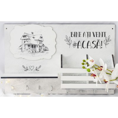 Suport pentru chei ArtMall Vintage House 47x30cm