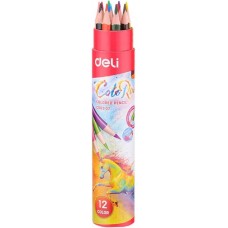 Creioane colorate Deli ColoRun Tube 12pcs