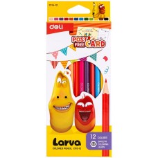 Creioane colorate Deli Larva 12pcs