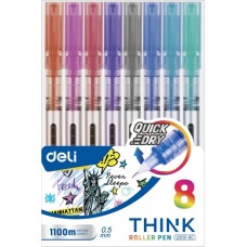 Набор ручек-роллеров Deli Think 8pcs