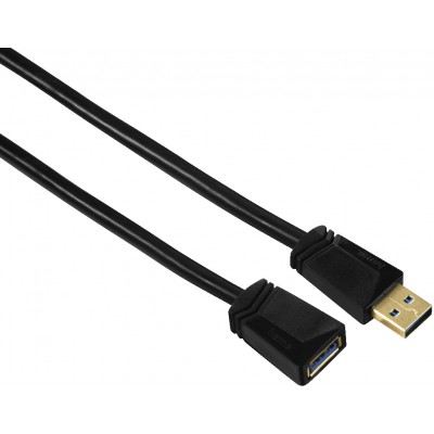 Кабель Hama USB 3.0 Extension Cable Black 0.75m (125238)