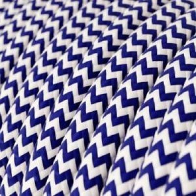 Cablu electric Vintage Switch Textil Retro 2x0.75mm Whie/Blue (4270) 3m