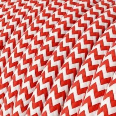 Cablu electric Vintage Switch Textil Retro 2x0.75mm Whie/Red (4264) 3m