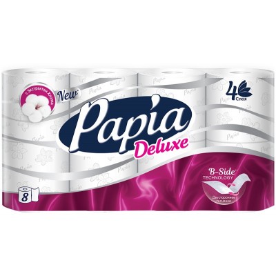 Hârtie igienica Papia Deluxe 4 straturi 8 role