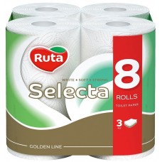 Туалетная бумага Ruta Selecta 3 слоя 8 рулонов