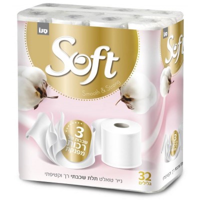 Туалетная бумага Sano Soft Silk (353556) 3 слоя 32 рулона