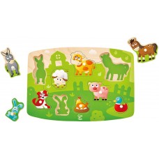 Joc educativ Hape Farmyard Peg Puzzle (E1408)