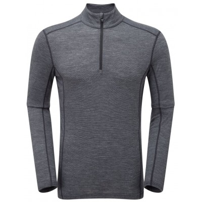 Bluză termică pentru bărbați Montane Primino 140 Zip Neck Black S