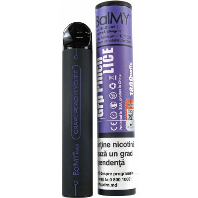 Țigară electronică BalMY 1800 Grape Peach Lychee