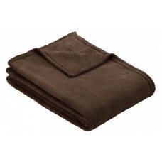 Pătura IBENA Plain Fleece Olbia Dark Brown 150x200cm