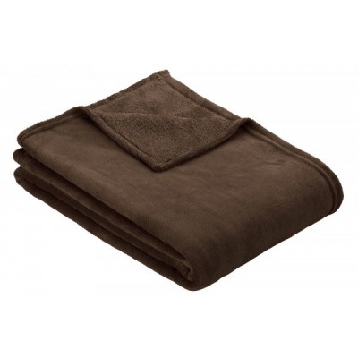 Pătura IBENA Plain Fleece Olbia Dark Brown 150x200cm