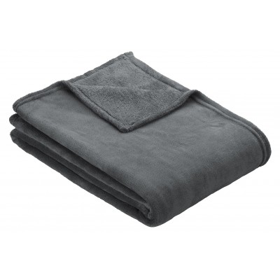 Pătura IBENA Plain Fleece Olbia Dark Grey 150x200cm