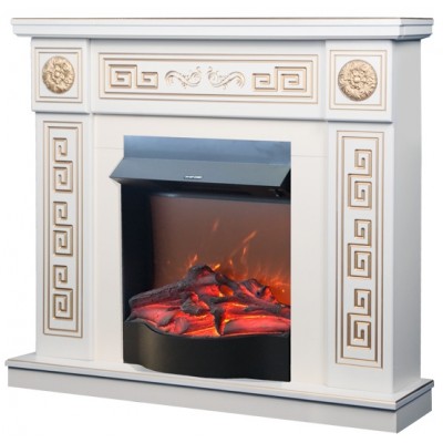 Șemineu electric Art Flame Versailles Gold & Corsica Ivory