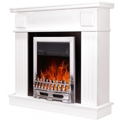 Șemineu electric Art Flame Oscar & Galileo Silver White\Black