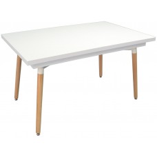 Masă pentru bucătărie extensibilă Evelin DT-433 W1100 White mat/Derevo