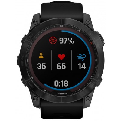 Smartwatch Garmin fēnix 7X Sapphire Solar Black Titanium with Black Band (010-02541-23)