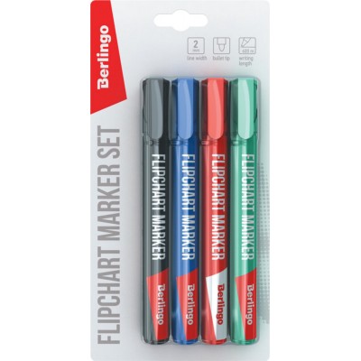 Markere Berlingo Flipchart 2mm 4pcs