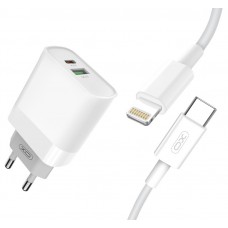 Зарядное устройство XO Wall Charger + Type-C 18W L64 White