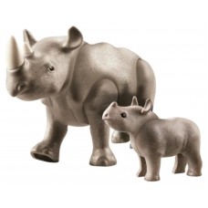 Фигурка героя Playmobil Family Fun: Rhino with Calf (70357)