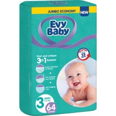 Подгузники Evy Baby Midi 3/64pcs