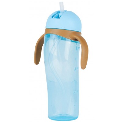 Cana cu pai Pigeon Straw Bottle Tall Blue 330ml