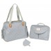 Geanta pentru mama Beaba Geneva II Tiny Clouds Grey (940258)