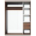 Шкаф-купе Fabrik Home 1600 1 зеркало Орех Темный 216x160x60cm