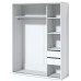 Шкаф-купе Fabrik Home 1600 1 зеркало Белый Ясень 216x160x60cm