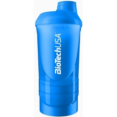 Shaker pentru nutriție sportivă Biotech Smart Blue 600ml