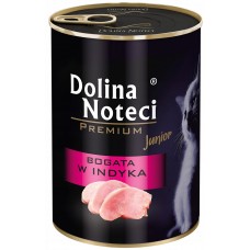 Hrană umedă pentru pisici Dolina Noteci Premium Junior Turkey 12x400g