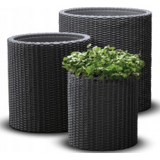 Ghiveci Keter Cylinder Planters S+M+L Anthracite (230217)