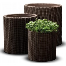 Ghiveci Keter Cylinder Planters S+M+L Brown (220455)