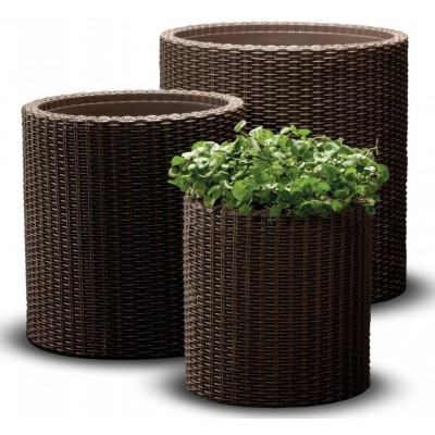 Ghiveci Keter Cylinder Planters S+M+L Brown (220455)