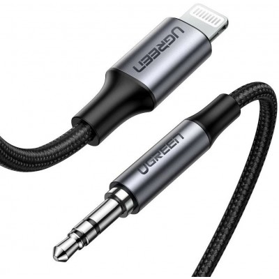 Аудио кабель Ugreen Lightning to 3.5mm Aux 1m US315 Black (70509)