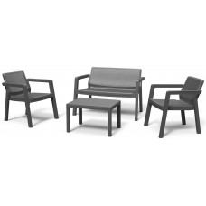 Set mobila de grădină Keter Emily Patio Set Graphite/Gray (247063)