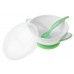 Набор мисочка с ложкой и крышкой Akuku A0504 White/Green