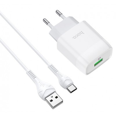 Зарядное устройство Hoco C72Q Glorious Type-C White